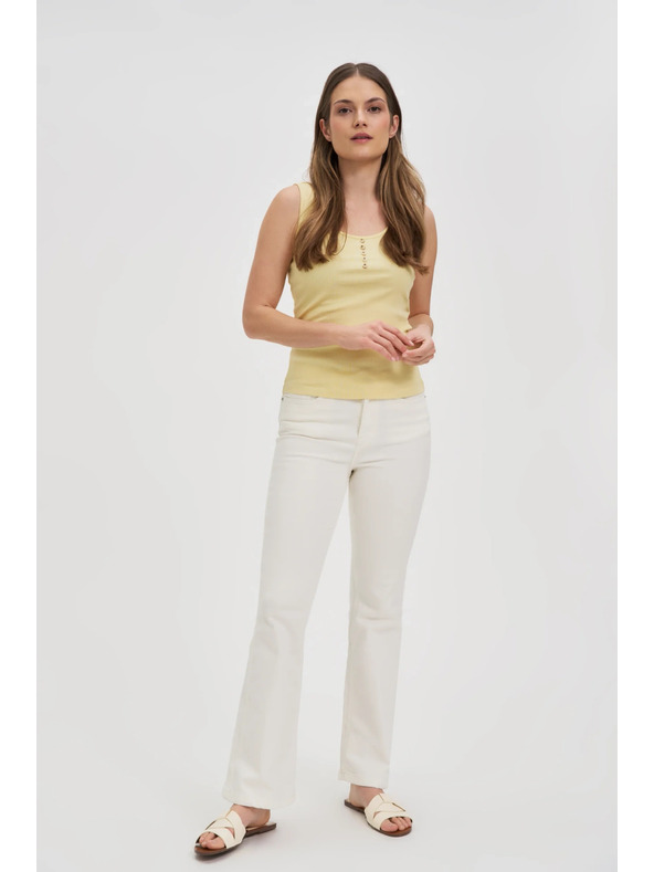 Moodo Žebrovaný top s gombíkmi žltý Moodo