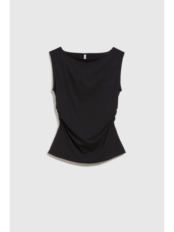 Moodo Hladký čierny top Moodo