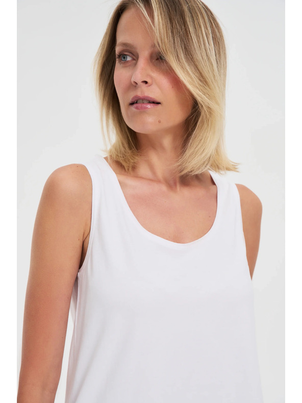 Moodo Biely bavlnený top Moodo