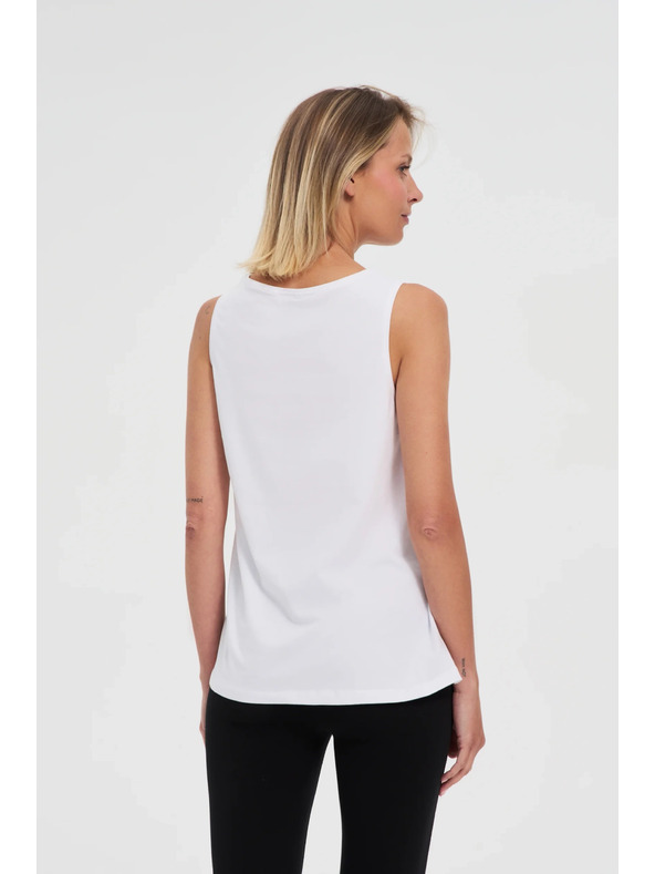 Moodo Biely bavlnený top Moodo