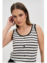 Moodo Top v pruhoch bielo-čierny Moodo
