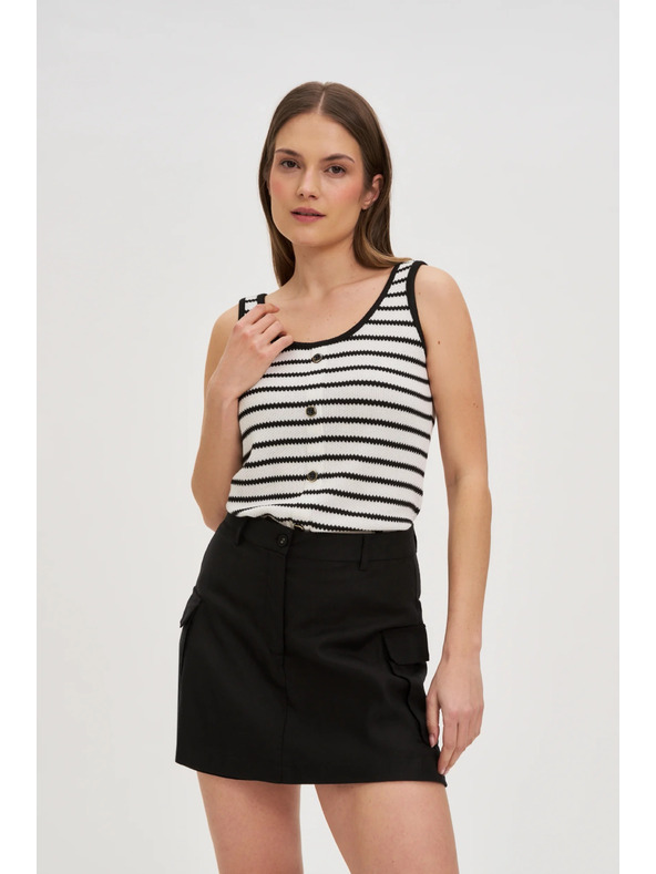 Moodo Top v pruhoch bielo-čierny Moodo