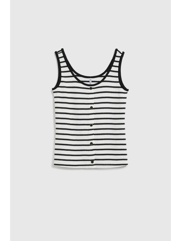 Moodo Top v pruhoch bielo-čierny Moodo
