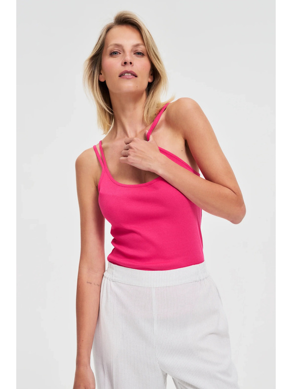 Moodo Bavlnený top fuchsiový Moodo