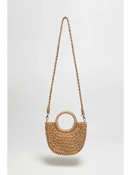 Moodo Pletená kabelka s guľatou rukoväťou béžová Moodo