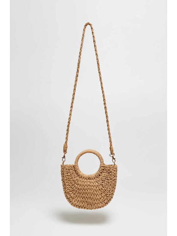 Moodo Pletená kabelka s guľatou rukoväťou béžová Moodo