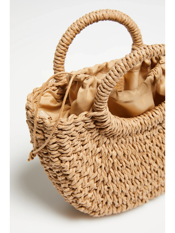 Moodo Pletená kabelka s guľatou rukoväťou béžová Moodo