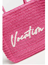 Moodo Pletená taška s nápisom ružová Moodo