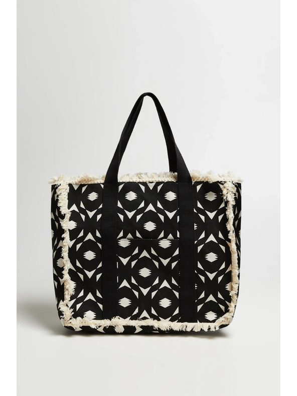 Moodo Veľká taška so strapcami čierna Moodo