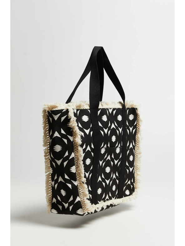 Moodo Veľká taška so strapcami čierna Moodo