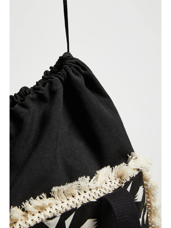 Moodo Veľká taška so strapcami čierna Moodo