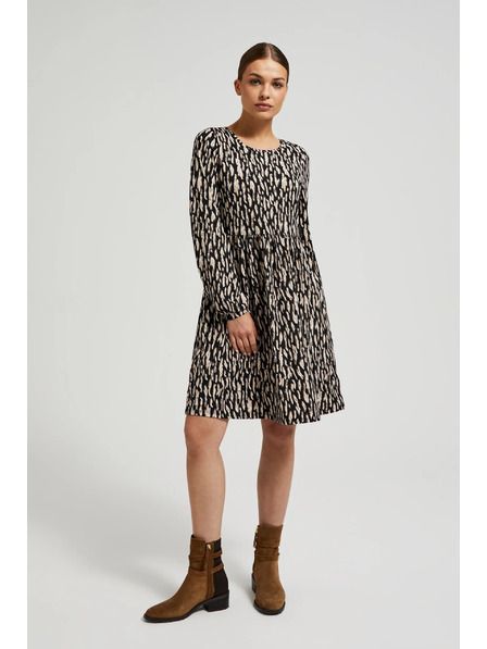 Moodo Hnedé šaty s nafúknutými rukávmi Moodo