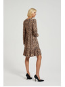 Moodo Hnedé šaty so zvieracím vzorom Moodo