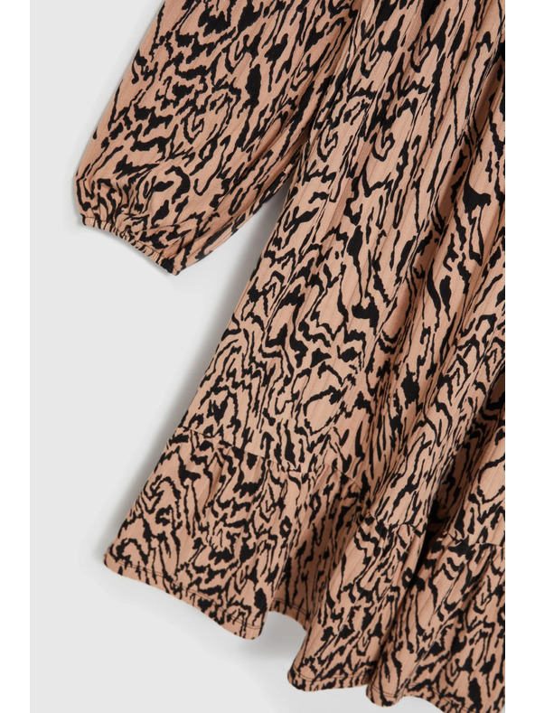 Moodo Hnedé šaty so zvieracím vzorom Moodo