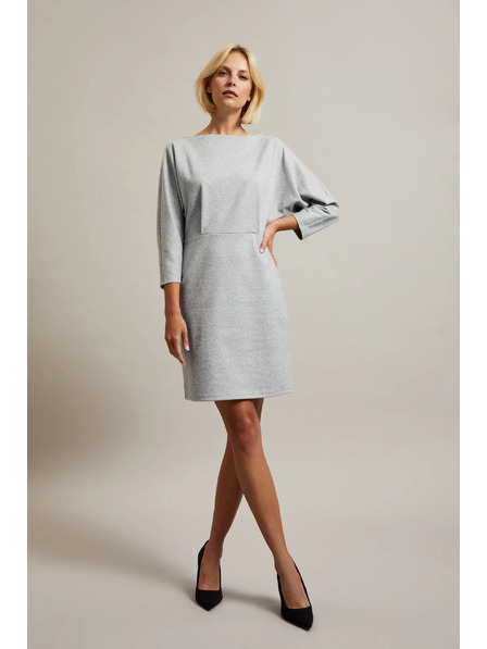 Moodo Hladké šaty po kolená sivé Moodo