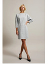 Moodo Hladké šaty po kolená sivé Moodo