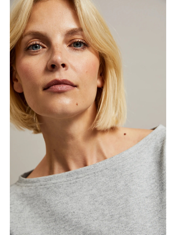 Moodo Hladké šaty po kolená sivé Moodo