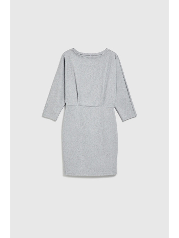 Moodo Hladké šaty po kolená sivé Moodo