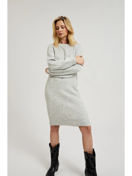 Moodo Sivé jednoduché pletené šaty Moodo