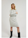 Moodo Sivé jednoduché pletené šaty Moodo