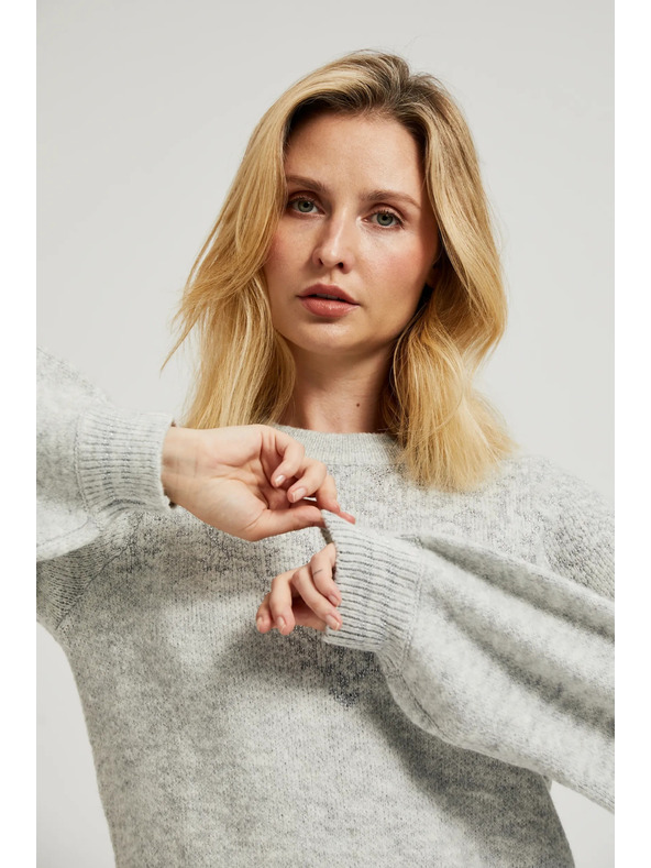 Moodo Sivé jednoduché pletené šaty Moodo