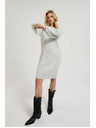 Moodo Sivé jednoduché pletené šaty Moodo