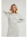 Moodo Sivé jednoduché pletené šaty Moodo