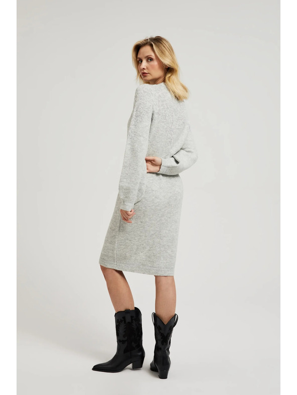 Moodo Sivé jednoduché pletené šaty Moodo