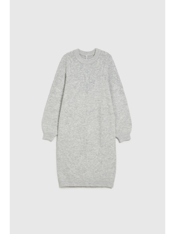 Moodo Sivé jednoduché pletené šaty Moodo
