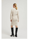 Moodo Pletené béžové šaty zdobené gombíkmi Moodo