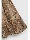 Moodo Béžové šaty s nafúknutými rukávmi a zvieracím vzorom Moodo