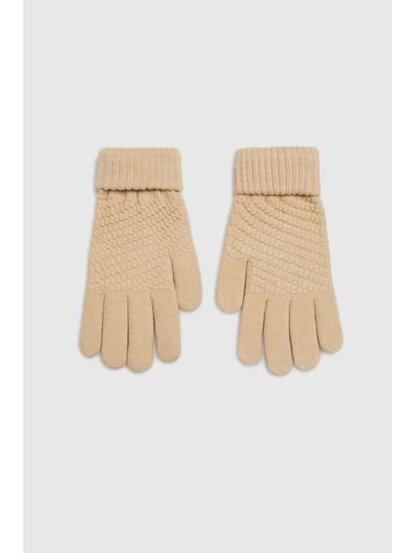 Moodo Pletené béžové rukavice Moodo