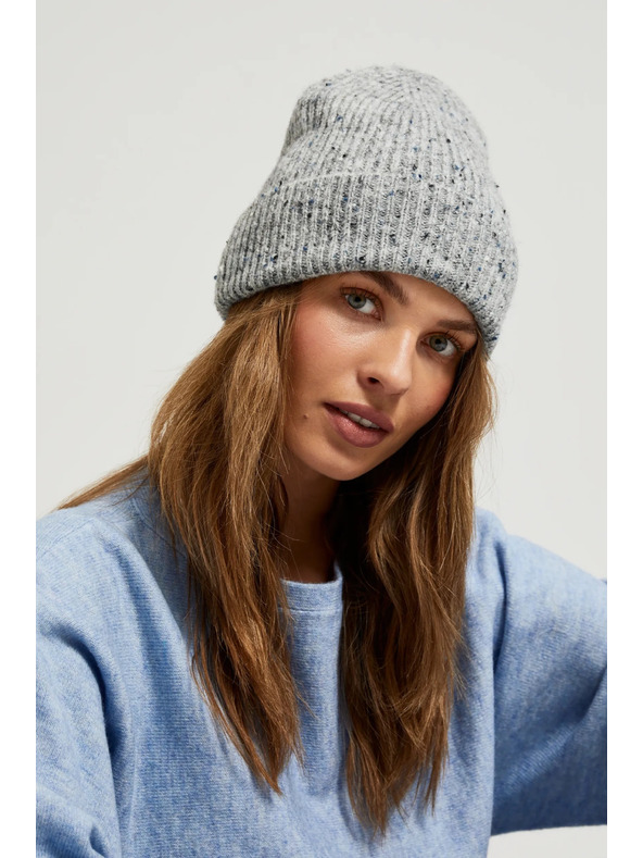Moodo Rebrovaná čiapka sivá Moodo