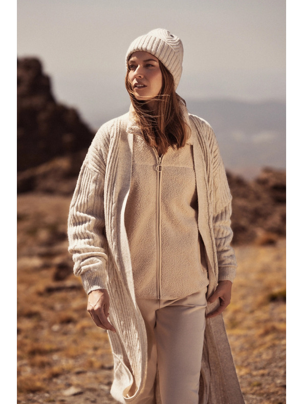 Moodo Teplá čiapka s prímesou vlny béžová Moodo