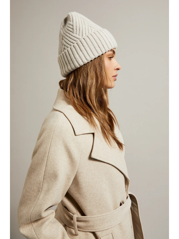 Moodo Teplá čiapka s prímesou vlny béžová Moodo