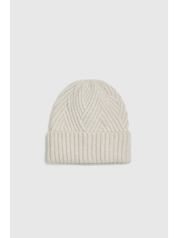 Moodo Teplá čiapka s prímesou vlny béžová Moodo
