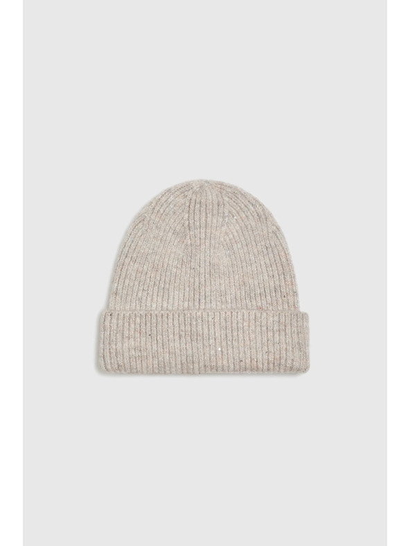 Moodo Rebrovaná čiapka béžová Moodo