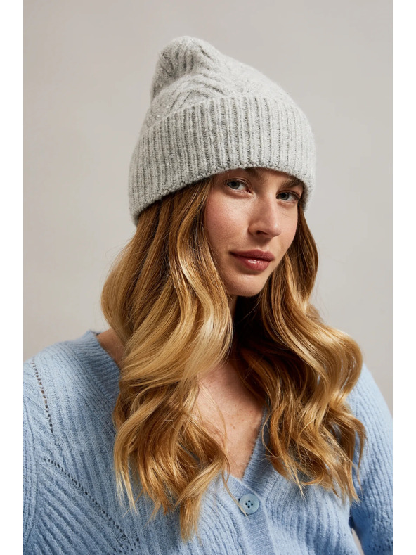 Moodo Čiapka so vzorom rybej kosti sivá Moodo