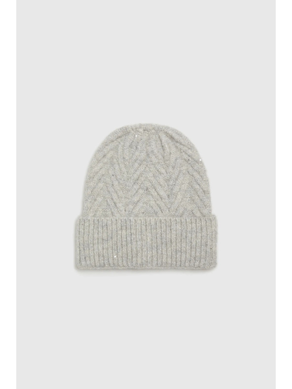 Moodo Čiapka so vzorom rybej kosti sivá Moodo