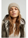 Moodo Čiapka s metalickou niťou béžová Moodo