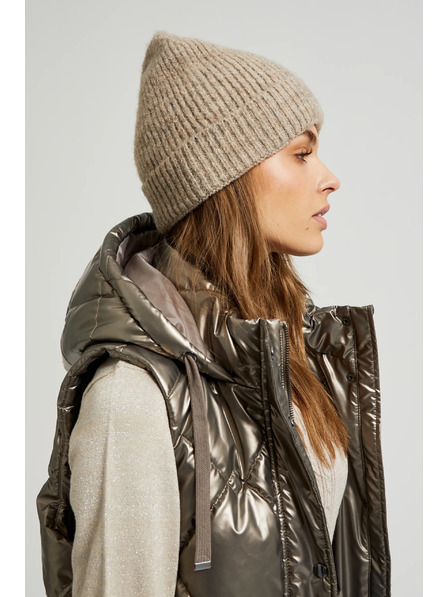 Moodo Čiapka s metalickou niťou béžová Moodo