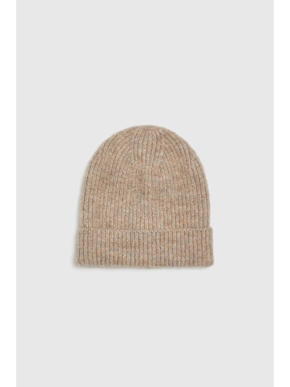 Moodo Čiapka s metalickou niťou béžová Moodo