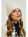 Moodo Teplá čiapka s brmbolcom béžová Moodo