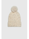 Moodo Teplá čiapka s brmbolcom béžová Moodo