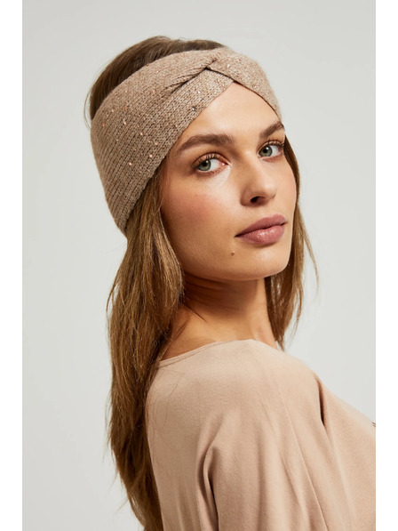 Moodo Čelenka zdobená flitrami béžová Moodo