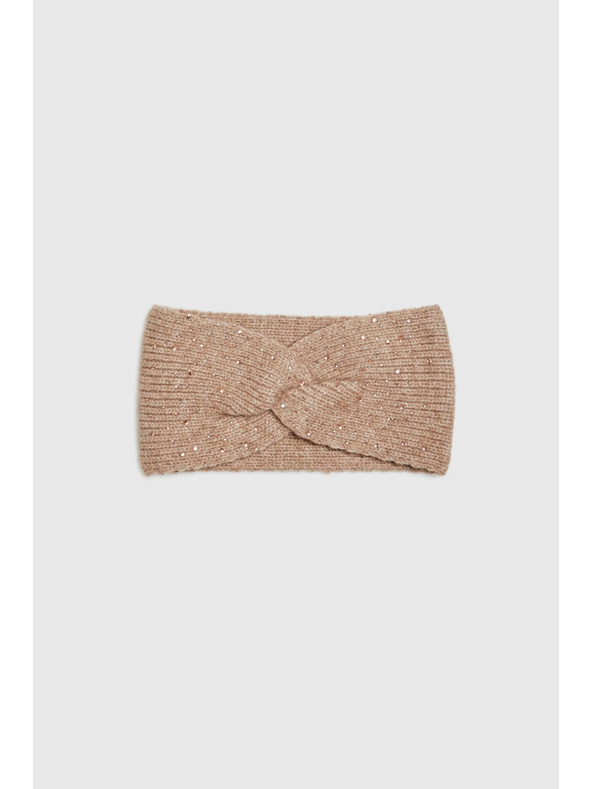 Moodo Čelenka zdobená flitrami béžová Moodo