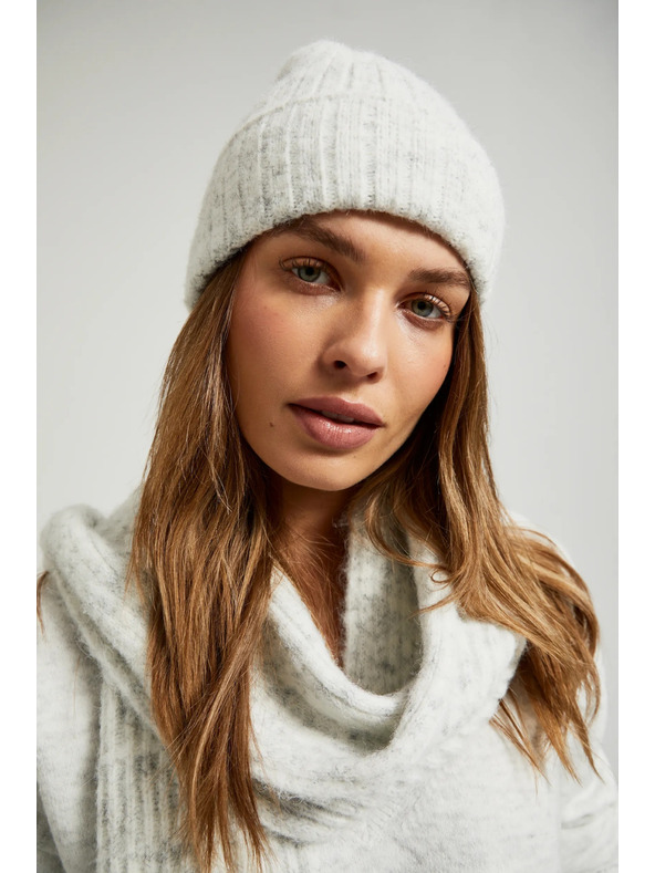 Moodo Čiapka sivá s prímesou vlny Moodo