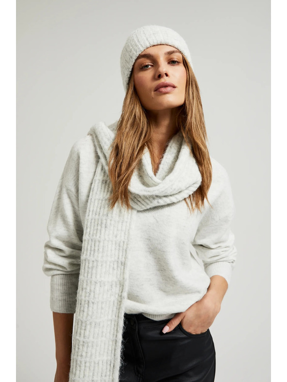 Moodo Čiapka sivá s prímesou vlny Moodo