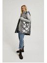 Moodo Prešívaná vesta s kapucňou strieborná Moodo