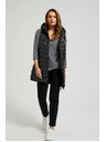 Moodo Prešívaná vesta na zips čierna Moodo